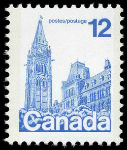 Parliament Buildings - Blue - Uncoated Paper - LF Canada Postage Stamp | Parliament Buildings
