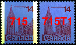 Parliament Buildings - Red - Untagged Error Canada Postage Stamp | Parliament Buildings