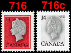 Queen Elizabeth II - Red - White Queen - No Red Colour And Untagged Canada Postage Stamp | Queen Elizabeth Definitives