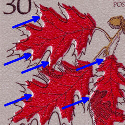 Red Oak, Quercus Rubra - Winter Leaf Colour Shift Canada Postage Stamp | Trees of Canada