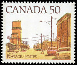 Prairie Street Scene - Photogravure - DF Canada Postage Stamp | Streets of Canada