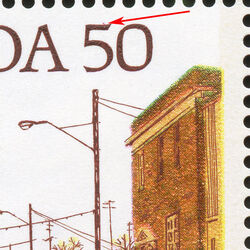 Prairie Street Scene - Photogravure - DF - Dot Above 5 Canada Postage Stamp | Streets of Canada