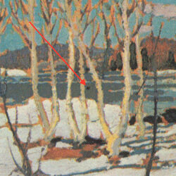 April In Algonquin Park - Black Spot Between Trees Canada Postage Stamp | Tom Thomson, 1877-1917, Painter