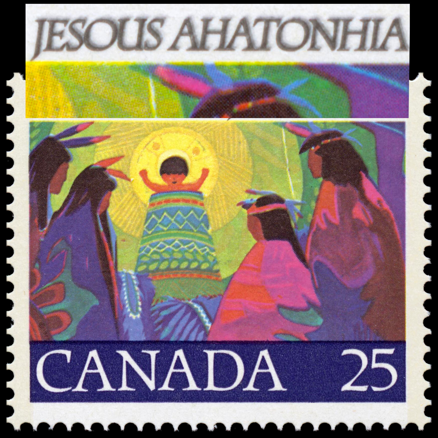 Holy Child - Doubled JESOUS AHATONHIA - Canada Postage Stamp ...