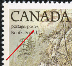 Nootka Sound - Stroke Below T Of Postes Canada Postage Stamp | Captain James Cook