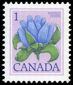 Bottle Gentian, Gentiana Andrewsii - NF / DF Canada Postage Stamp