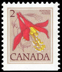 Western Columbine, Aquilegia Formosa - Booklet Single - DF / DF Canada Postage Stamp