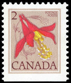 Western Columbine, Aquilegia Formosa - Booklet Single - Ribbed Vertically Canada Postage Stamp