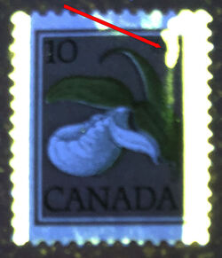 Sparrow's Egg Lady's Slipper, Cypripedium Passerinum - DF / LF - Hook Tag Flaw Canada Postage Stamp