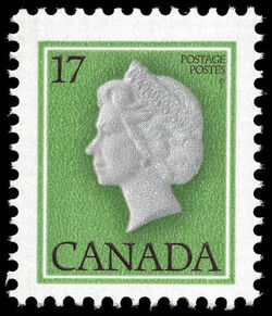 Queen Elizabeth II - Green - DF / DF - Ribbed Vertically Canada Postage Stamp | Queen Elizabeth Definitives
