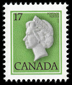 Queen Elizabeth II - Green - NF / LF - Ribbed Vertically Canada Postage Stamp | Queen Elizabeth Definitives