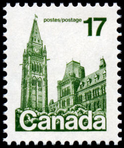 Parliament Buildings - Green - LF Canada Postage Stamp | Parliament Buildings