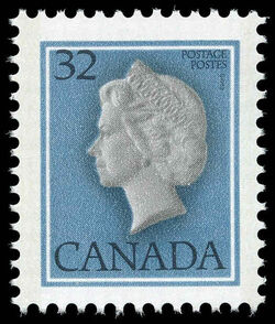 Queen Elizabeth II - Light Blue - Harrison Paper Canada Postage Stamp | Queen Elizabeth Definitives