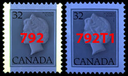 Queen Elizabeth II - Light Blue - Untagged Error Canada Postage Stamp | Queen Elizabeth Definitives