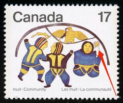 The Dance - Red Stitch Canada Postage Stamp | Inuit, Community