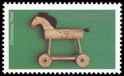 Wooden Horse Pull-toy - LF Canada Postage Stamp | Christmas