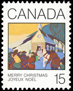 Christmas Morning - HB Canada Postage Stamp | Christmas