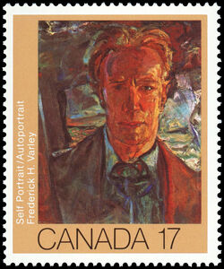 Frederick H. Varley, Self Portrait - Dull Canada Postage Stamp | Canadian Art