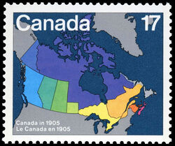 Canada In 1905 - Untagged Error Canada Postage Stamp | Canada Day, Maps