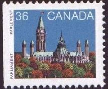 Parliament Buildings - Booklet Single Canada Postage Stamp