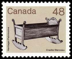 Cradle - Brown Canada Postage Stamp | Heritage Artifacts