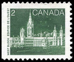 West Block - Deep Green - Booklet Single - Harrison Paper Canada Postage Stamp | Parliament Buildings
