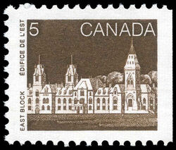 East Block - Dark Brown - Booklet Single - Rolland Paper Canada Postage Stamp | Parliament Buildings