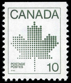 Maple Leaf - Dark Green - Booklet Single - Coated Paper Canada Postage Stamp | Maple Leaf