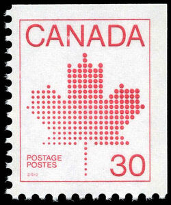 Maple Leaf - Red - Booklet Single - Uncoated Paper - Hook Tag Flaw Canada Postage Stamp | Maple Leaf