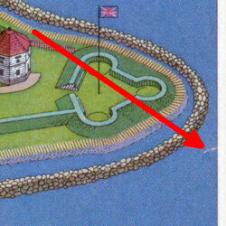 Fort At Coteau-du-Lac, Que. - Moby Dick - Pink Line In Water Canada Postage Stamp | Canada Day, Forts across Canada