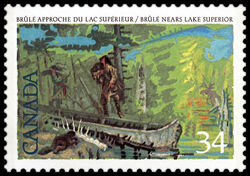 Brule Nears Lake Superior - MF / DF Canada Postage Stamp | Exploration of Canada, Investigators