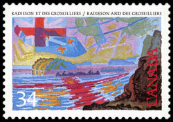 Radisson And Des Groseilliers - MF / DF Canada Postage Stamp | Exploration of Canada, Investigators