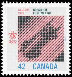 Bobsleigh, Calgary, 1988 - Dull / MF Canada Postage Stamp | 1988 Olympic Winter Games