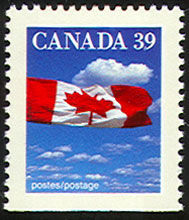 The Flag Over Clouds - Booklet Single Canada Postage Stamp | Canadian Flag