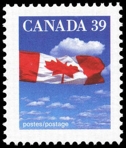 The Flag Over Clouds - MF - Perf 13.6 X 13.1 Canada Postage Stamp | Canadian Flag