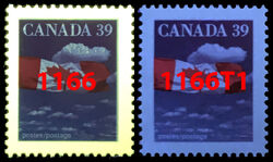 The Flag Over Clouds - Untagged Error Canada Postage Stamp | Canadian Flag