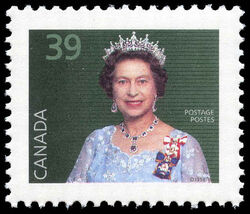 Queen Elizabeth II - Green - Booklet Single - Full Perf Canada Postage Stamp | Queen Elizabeth