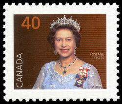 Queen Elizabeth II - Brown - Harrison Paper Canada Postage Stamp | Queen Elizabeth
