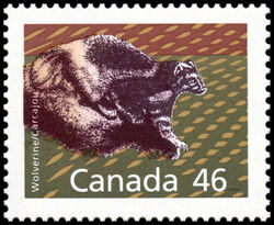 Wolverine - Perf 14.4 X 13.8 Canada Postage Stamp | Canadian Mammals
