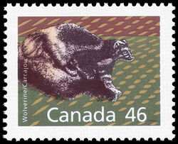 Wolverine - Booklet Single - Full Perf - Perf 12.5 X 13.1 Canada Postage Stamp | Canadian Mammals
