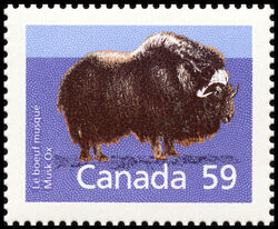 Musk Ox - Slater Paper - Perf 14.4 X 13.8 Canada Postage Stamp | Canadian Mammals