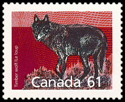 Timber Wolf - Perf 13.1 Canada Postage Stamp | Canadian Mammals