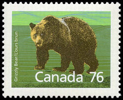 Grizzly Bear - Slater Paper - Perf 14.4 X 13.8 Canada Postage Stamp | Canadian Mammals