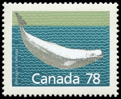 Beluga - Booklet Single - Full Perf - Perf 12.5 X 13.1 Canada Postage Stamp | Canadian Mammals
