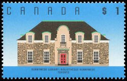 Runnymede Library, Toronto - Coated Papers - Plate 2 Canada Postage Stamp | Architecture