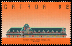 Railway Station, McAdam - Plate 2 - Reprint Canada Postage Stamp | Architecture