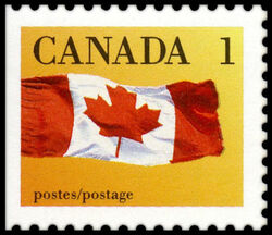 The Flag - Yellow-Orange - Slater Paper - Perf 12.5 X 13.0 Canada Postage Stamp | Canadian Flag