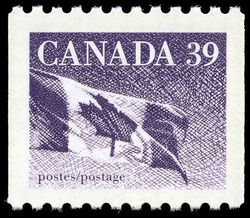 The Flag - Purple - Horizontal Imperforate - HF Canada Postage Stamp | Canadian Flag