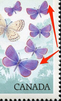 Northern Blue - Two Flies Canada Postage Stamp | Butterflies of Canada