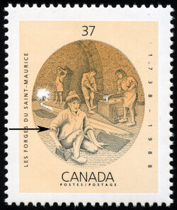 Les Forges Du Saint-Maurice, 1738-1988 - Cuff Link Canada Postage Stamp